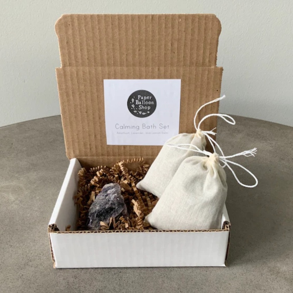 Relaxation Amethyst and Lavender Bath Tea Gift Set